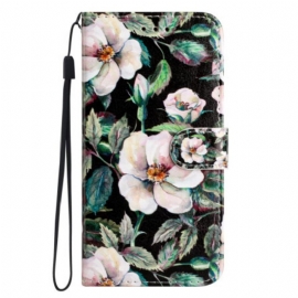 δερματινη θηκη Google Pixel 7A με κορδονι Strap Magnolias