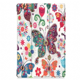 θηκη κινητου Samsung Galaxy Tab S6 Ρετρό Πεταλούδες Και Λουλούδια
