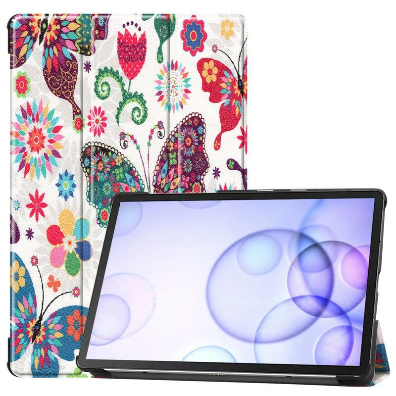 θηκη κινητου Samsung Galaxy Tab S6 Ρετρό Πεταλούδες Και Λουλούδια