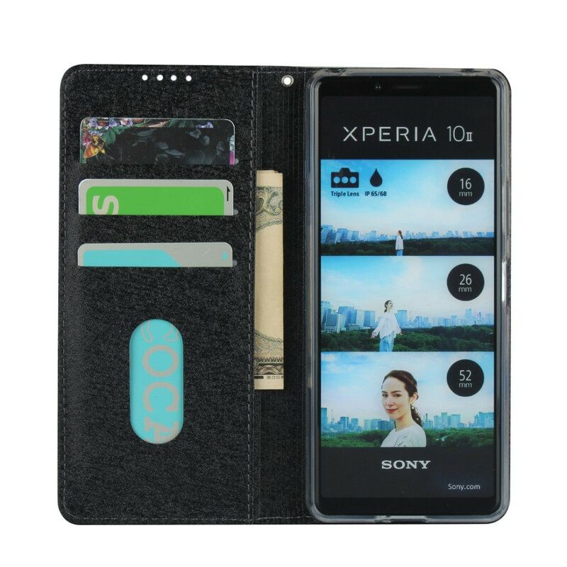 θηκη κινητου Sony Xperia 10 II Θήκη Flip Μαλακό Δέρμα Με Λουράκι